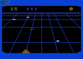 In-game screen of the game Beamrider on Atari 5200