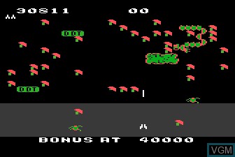 In-game screen of the game Millipede on Atari 5200