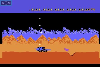 In-game screen of the game Moon Patrol on Atari 5200