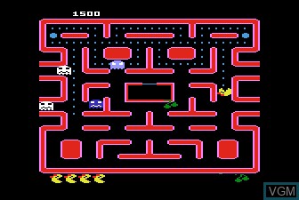 In-game screen of the game Ms. Pac-Man on Atari 5200