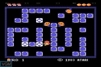 In-game screen of the game Pengo on Atari 5200