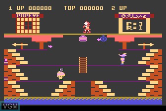 In-game screen of the game Popeye on Atari 5200