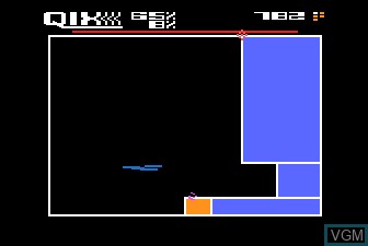 In-game screen of the game QIX on Atari 5200