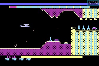 In-game screen of the game Super Cobra on Atari 5200