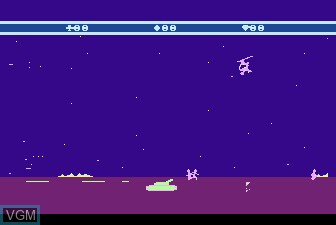 In-game screen of the game Choplifter on Atari 5200