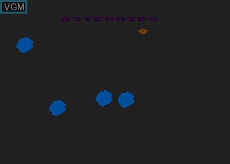 In-game screen of the game Asteroids on Atari 5200