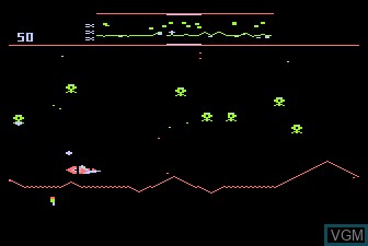 In-game screen of the game Defender on Atari 5200