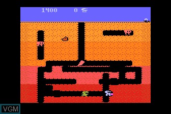 In-game screen of the game Dig Dug on Atari 5200