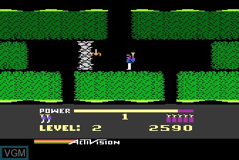 In-game screen of the game H.E.R.O. on Atari 5200