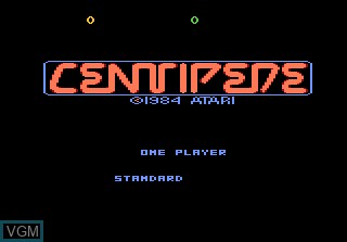Title screen of the game Centipede on Atari 7800
