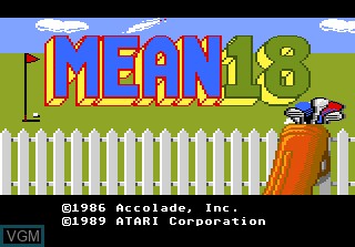 Title screen of the game Mean 18 Golf on Atari 7800