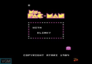 Title screen of the game Ms. Pac-Man on Atari 7800