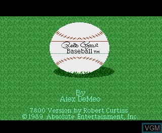 Title screen of the game Pete Rose Baseball on Atari 7800