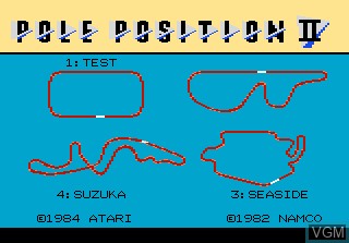 Title screen of the game Pole Position II on Atari 7800