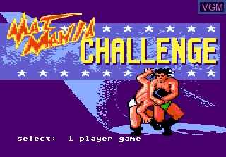 Menu screen of the game Mat Mania Challenge on Atari 7800