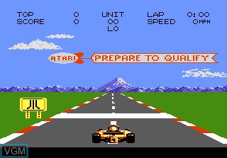 Menu screen of the game Pole Position II on Atari 7800