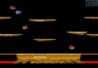 In-game screen of the game Joust on Atari 7800