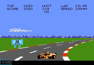 In-game screen of the game Pole Position II on Atari 7800