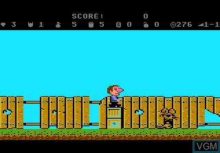 In-game screen of the game Scrapyard Dog on Atari 7800