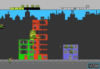 In-game screen of the game Rampage on Atari 7800