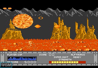 In-game screen of the game Sentinel on Atari 7800