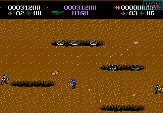 In-game screen of the game Commando on Atari 7800