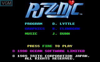 Title screen of the game Puzznic on Atari ST