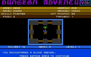 In-game screen of the game Dungeon Adventure on Atari ST