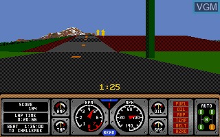 In-game screen of the game Hard Drivin' on Atari ST