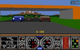 In-game screen of the game Hard Drivin' II on Atari ST