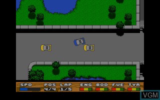 In-game screen of the game Super Cars on Atari ST