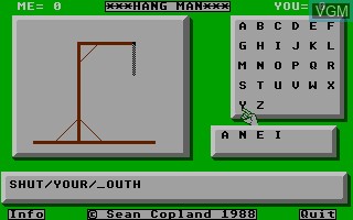 In-game screen of the game Hangman on Atari ST