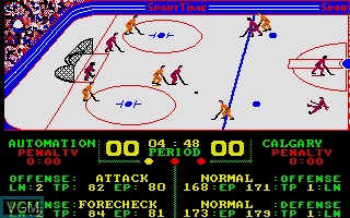 In-game screen of the game Superstars Ice Hockey on Atari ST