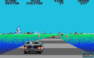 In-game screen of the game Crazy Cars on Atari ST
