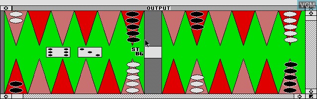 In-game screen of the game ST Backgammon on Atari ST