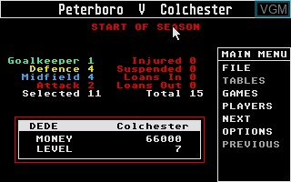 In-game screen of the game Football Crazy on Atari ST