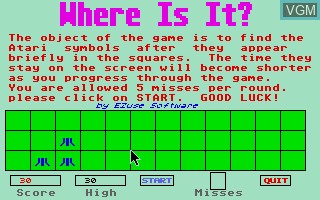 In-game screen of the game Where is It? on Atari ST