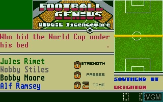 In-game screen of the game Football Genius on Atari ST
