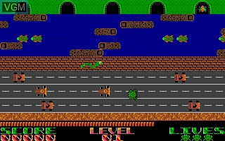 In-game screen of the game Frogger on Atari ST