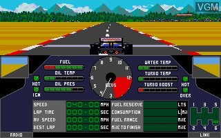 In-game screen of the game Nigel Mansell's Grand Prix on Atari ST