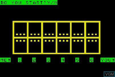 Title screen of the game Awari on Acorn Atom