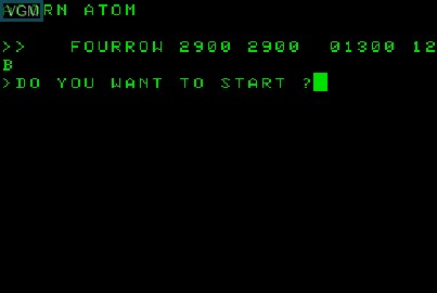 Title screen of the game Four Row on Acorn Atom