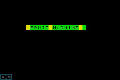 Title screen of the game Fruit Machine on Acorn Atom