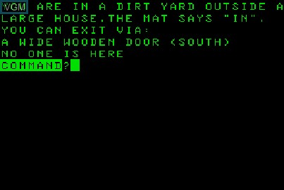 Title screen of the game House on Acorn Atom