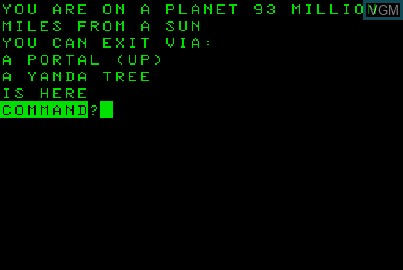 Title screen of the game Intergalactic on Acorn Atom