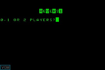 Title screen of the game Reversi on Acorn Atom