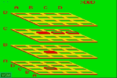 In-game screen of the game 3D Four in a Row on Acorn Atom