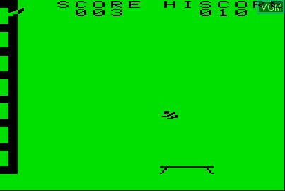 In-game screen of the game Bouncing Babies on Acorn Atom