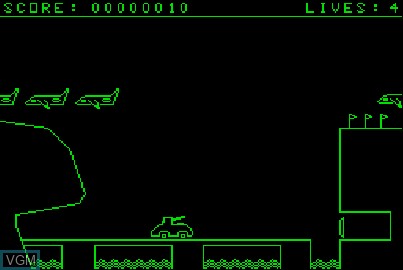 In-game screen of the game Plane and Tank Battle on Acorn Atom
