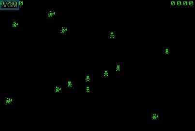 In-game screen of the game Robots on Acorn Atom